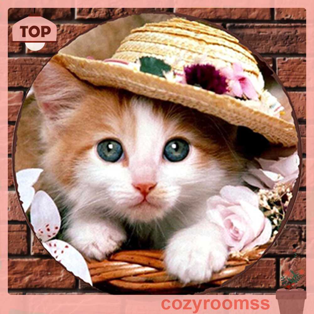 Tranh Kim Loại Treo Tường Hình Chú Mèo Phong Cách Vintage Trang Trí Nhà Cửa / Quán Bar