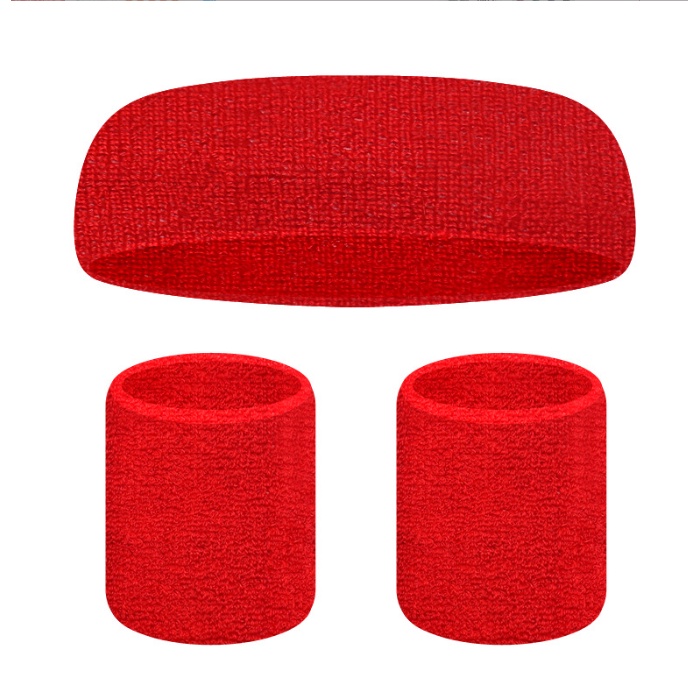 Combo Gồm 1 chiếc băng đeo trán  2 chiếc băng đeo cổ tay Băng đô vải dệt kim thấm hút mồ hôi thể thao