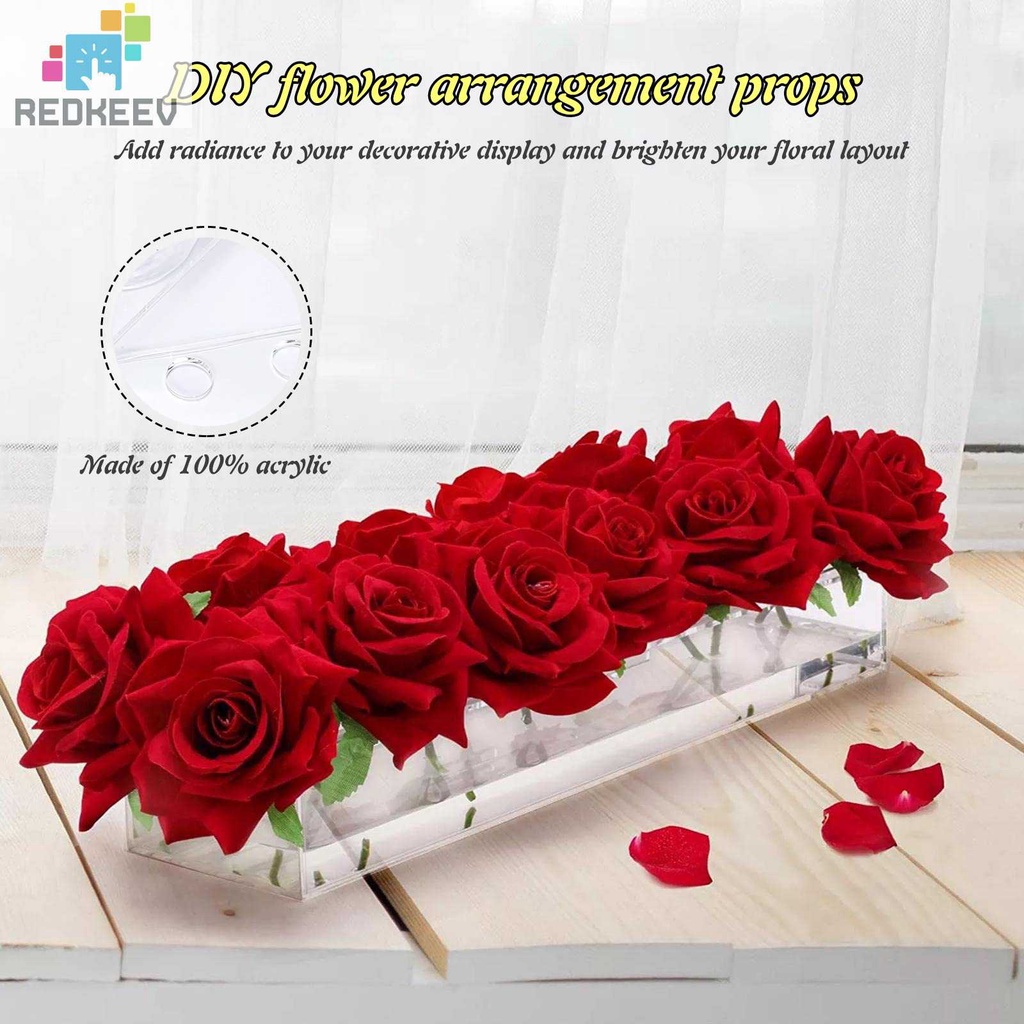 Lọ Hoa Bằng Acrylic Trong Suốt Trọng Lượng Nhẹ Dùng Trang Trí Bàn Ăn