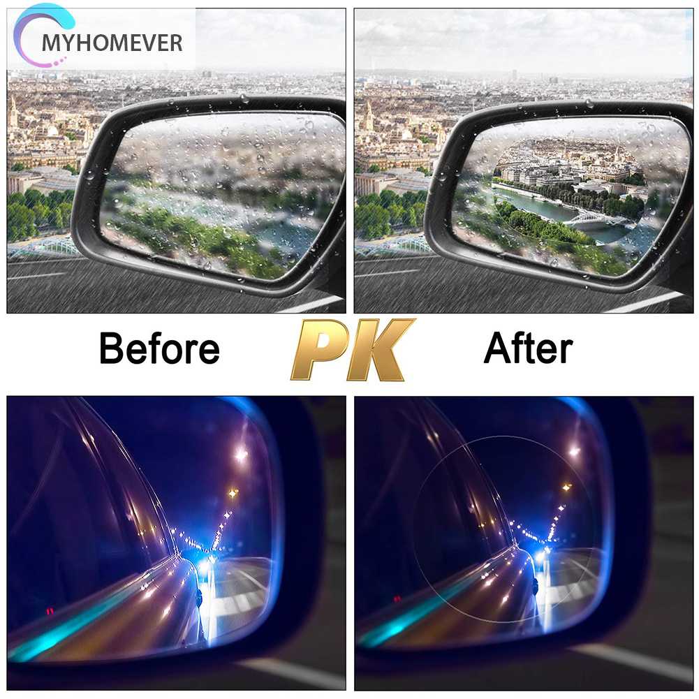 Bộ 12 Miếng Dán Kính Chiếu Hậu Chống Lóa Chống Nước Cho Xe Hơi