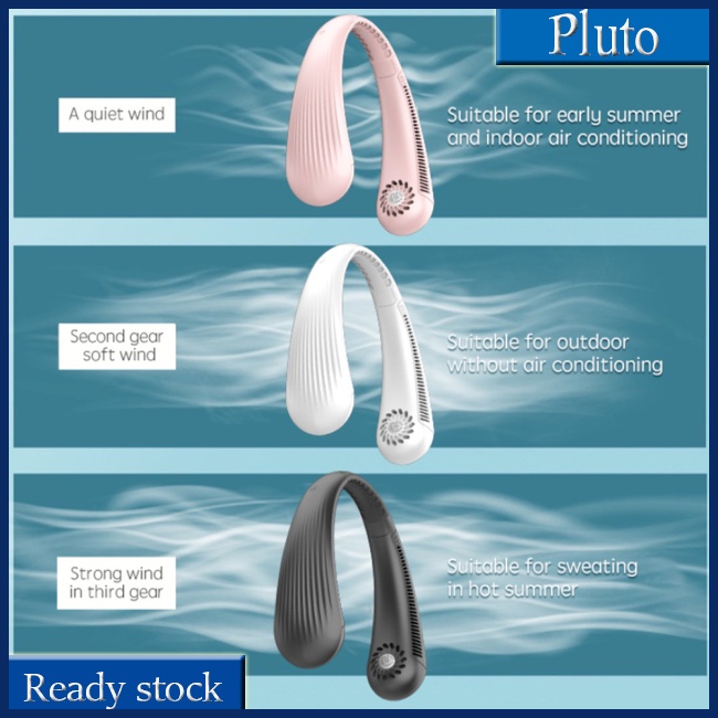 Mới Quạt Đeo Cổ Không Cánh T36 3 Tốc Độ Tùy Chỉnh Kèm Sạc Usb Tiện Dụng Mang Theo Du Lịch / Dã Ngoại