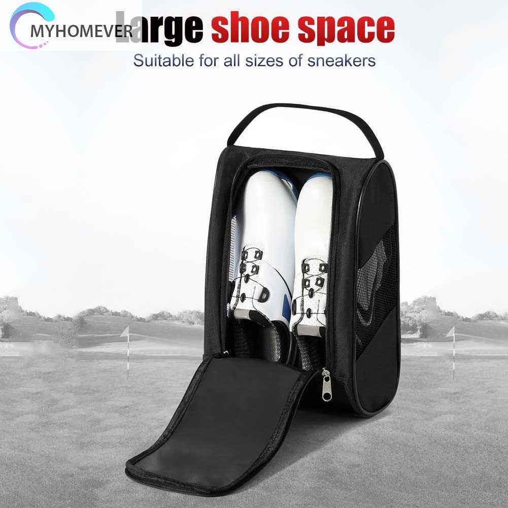 Túi Đựng Giày Chơi Golf Bằng Nylon Có Khóa Kéo Thoáng Khí Tiện Dụng