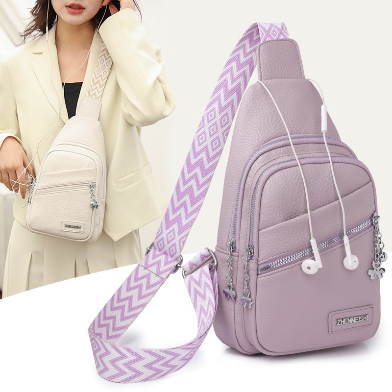 Túi đeo trước ngực nữ da mềm túi đeo chéo một bên vai đơn giản gọn nhẹ dung tích lớn mẫu mới, túi đeo trước ngực du lịch thường ngày