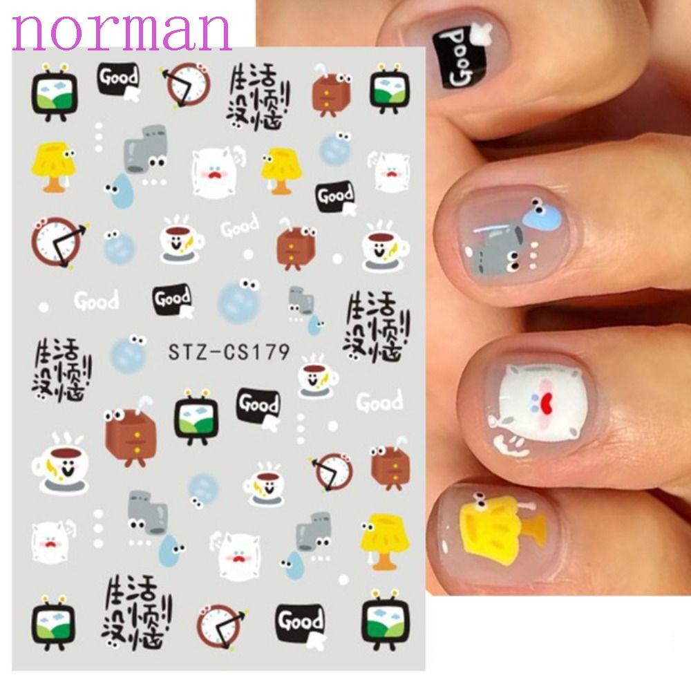 Đề Can Dán Móng Tay Hình Mèo Hoạt Hình Dễ Thương