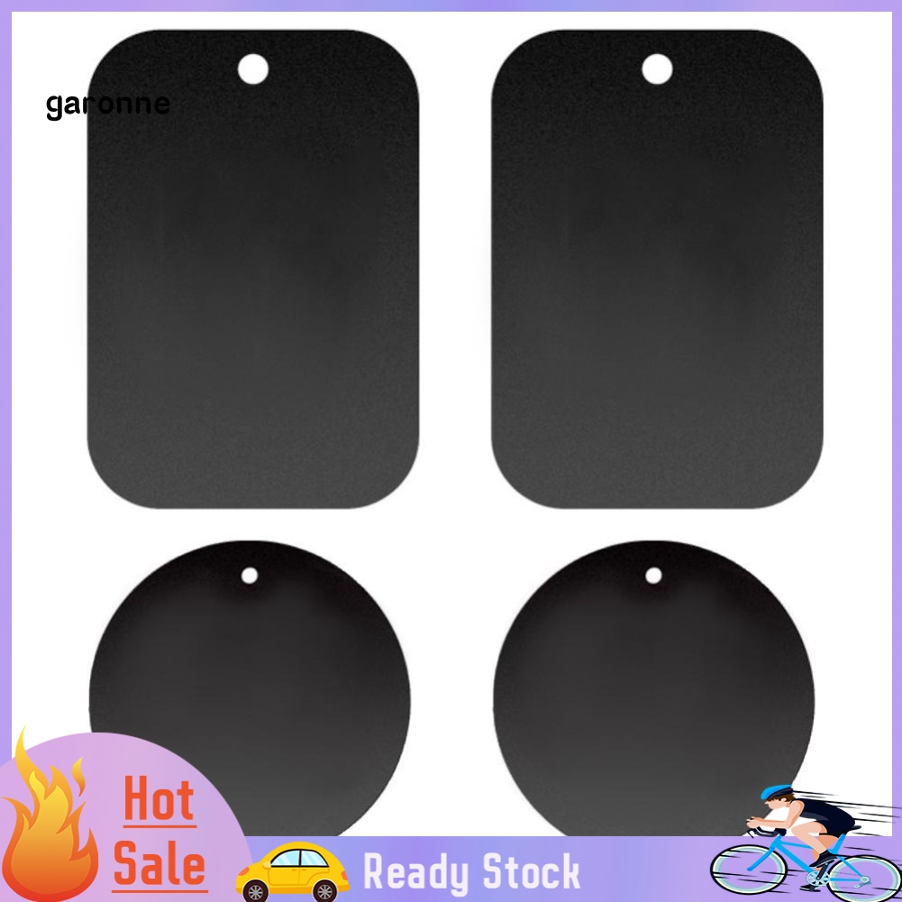 Bộ 4 Giá Đỡ Điện Thoại Hình Tròn / Chữ Nhật Bằng Kim Loại Hít Nam Châm Để Xe