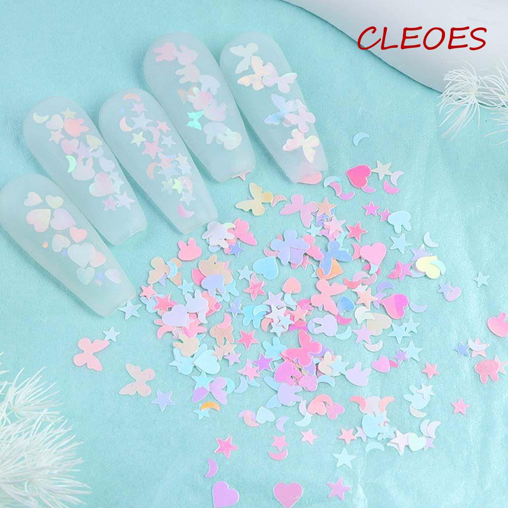 Phụ Kiện Trang Trí Móng Tay Hình Ngôi Sao / Trái Tim / Mặt Trăng Đính Kim Sa Lấp Lánh