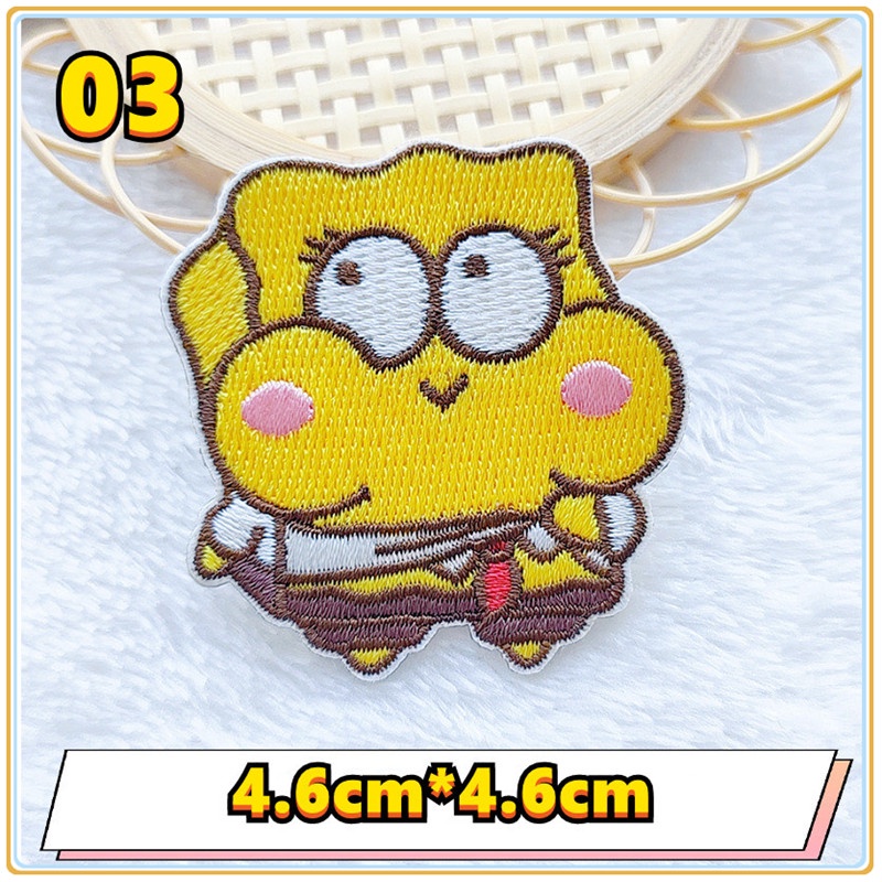 ✿ Miếng Dán Tự Dính Hình SpongeBob Dễ Thương Cho Bé ✿ 1 Miếng Dán Ủi Quần Áo Hình Nhân Vật Hoạt Hình Ngộ Nghĩnh