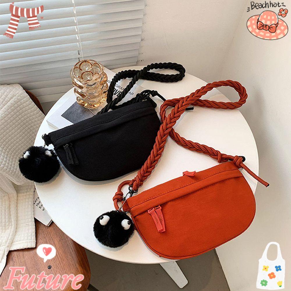 Túi Đeo Vai Bằng Vải Canvas Thiết Kế Dễ Thương Xinh Xắn