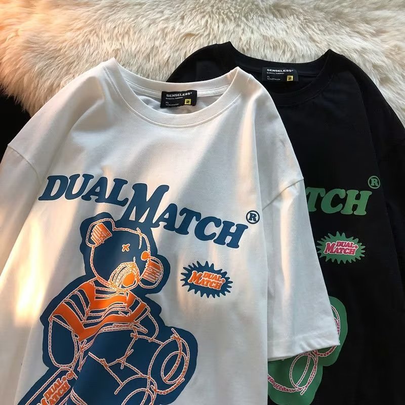 Áo Thun Tay Ngắn Dáng Rộng Phong Cách Đường Phố Nhật Bản Thời Trang Mùa Hè Cho Nam T114 * P20