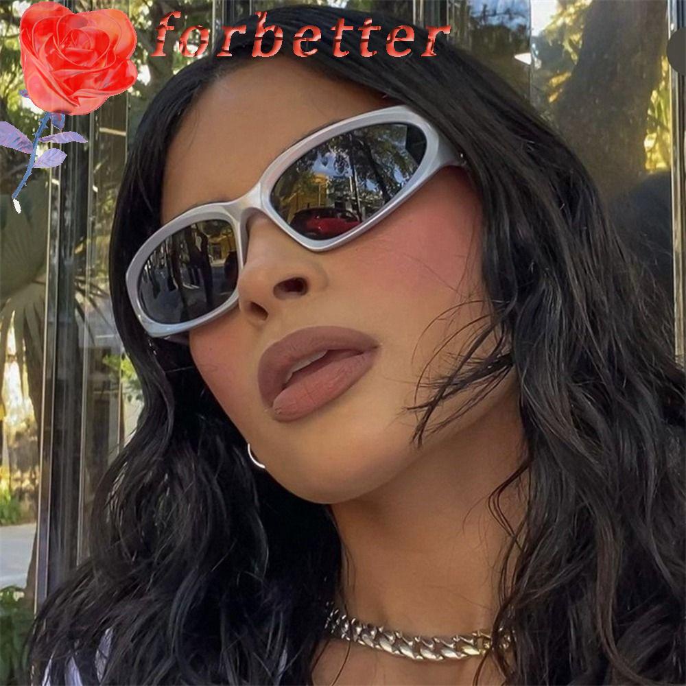 Kính Mát Gọng Oval Chống Tia UV Phong Cách Đường Phố Hàn Quốc Y2K