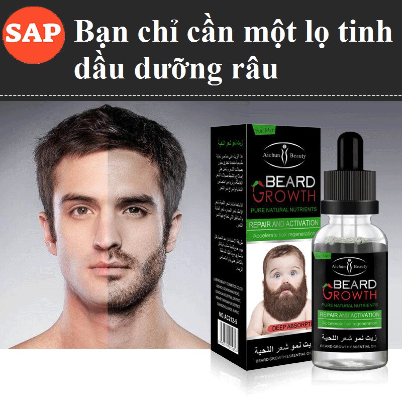 Tinh Chất Giúp Mọc Râu,Tóc, Lông Mày Cực Mạnh Đầy Nam Tính  Beard Growth
