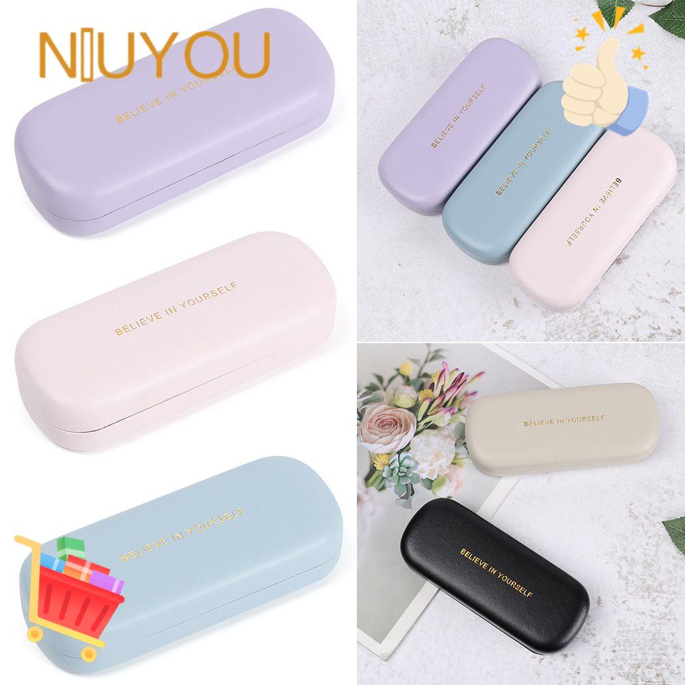 NIUYOU Hộp Đựng Kính Chất Liệu Da PU Chống Thấm Nước Phong Cách Vintage