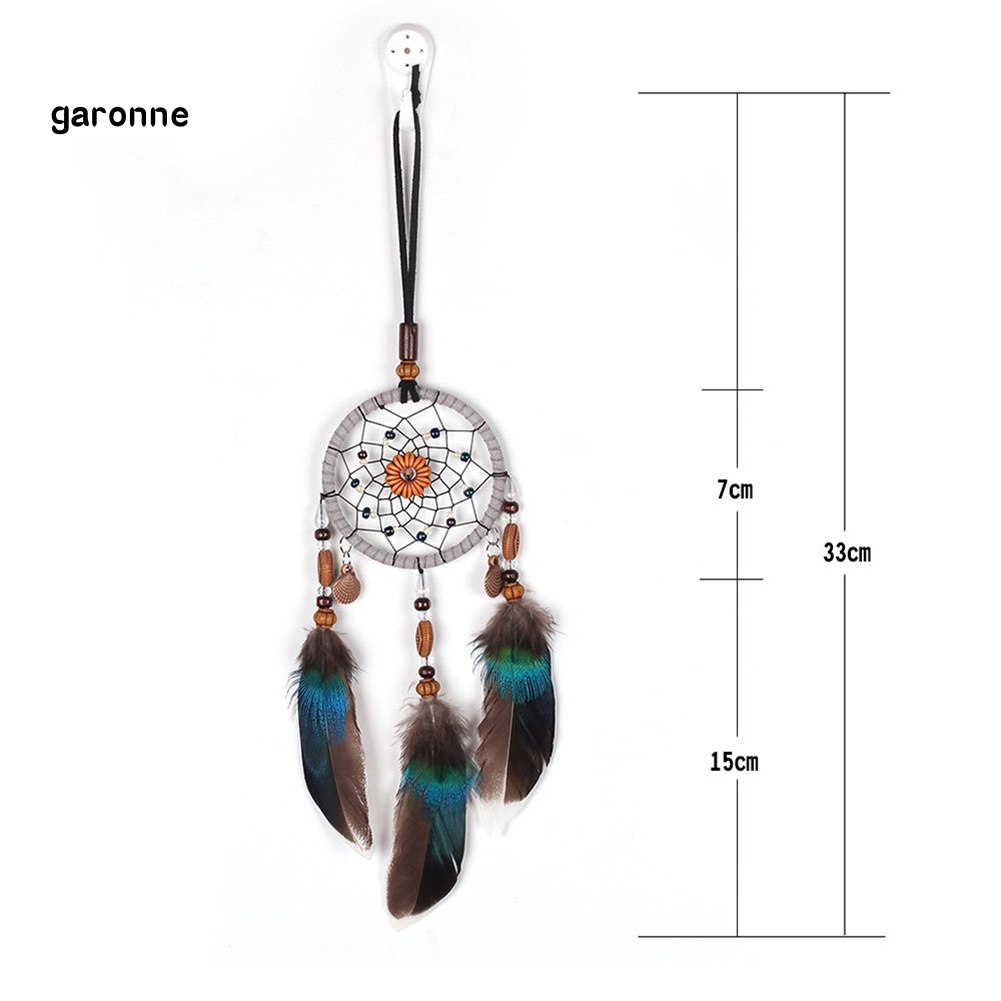 Dreamcatcher Đính Lông Vũ Treo Trang Trí Phong Cách Vintage