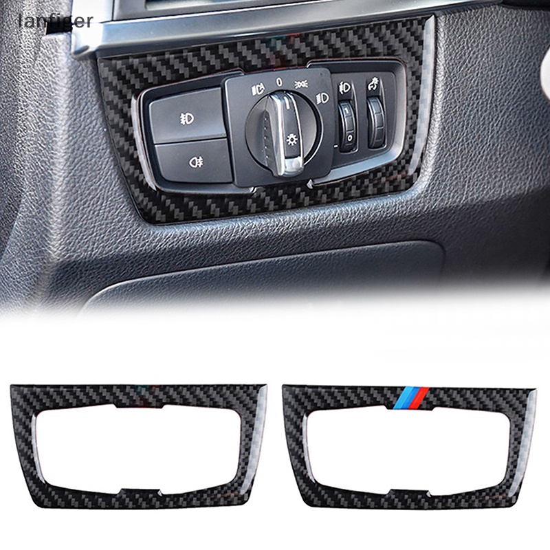 Miếng Dán Công Tắc Đèn Pha Bằng Sợi Carbon Cho Xe Hơi X3 Series 2013-2019