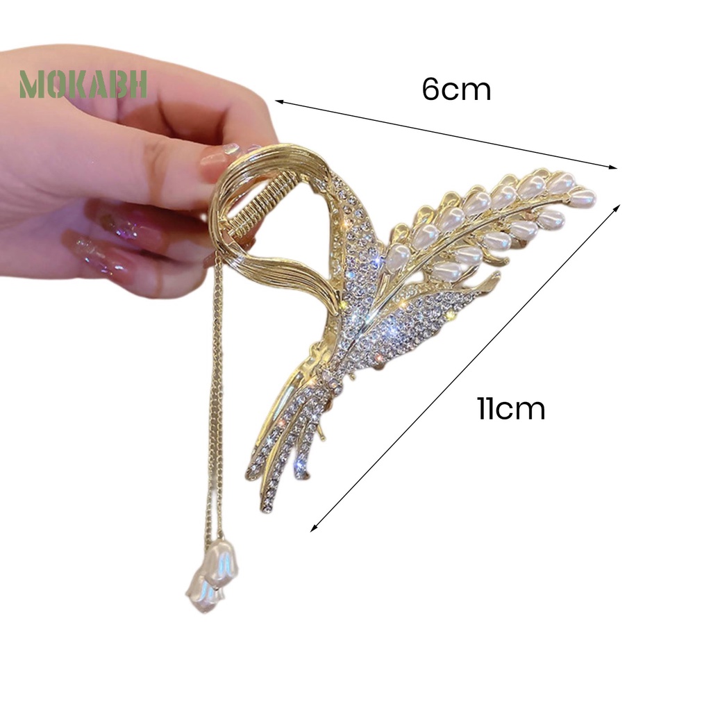Kẹp Tóc Hình Hoa Lan Đính Đá Lấp Lánh Bằng Hợp Kim Tinh Tế