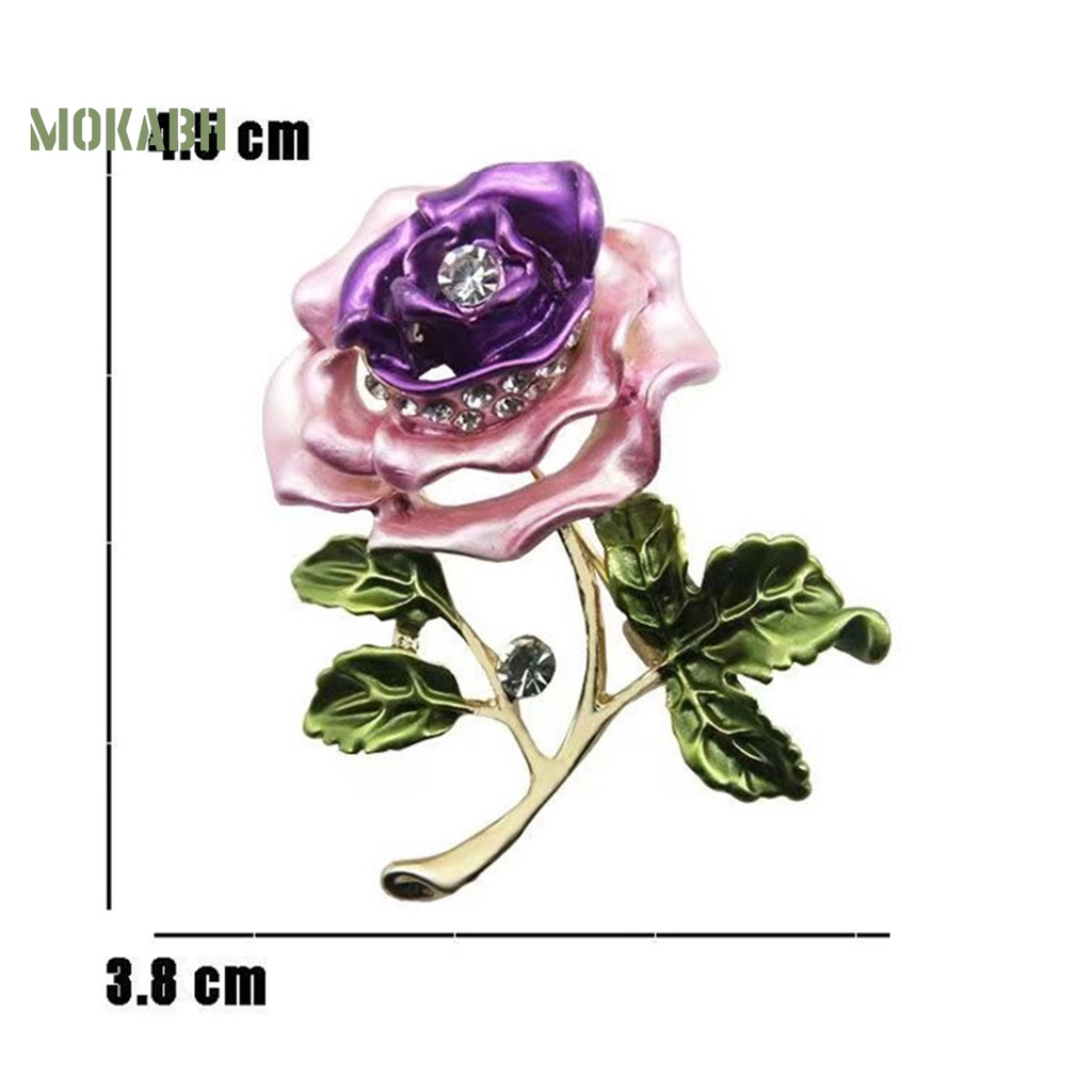 Ghim Cài Áo Hình Hoa Hồng Đính Đá Phong Cách Vintage Thời Trang Cho Nữ