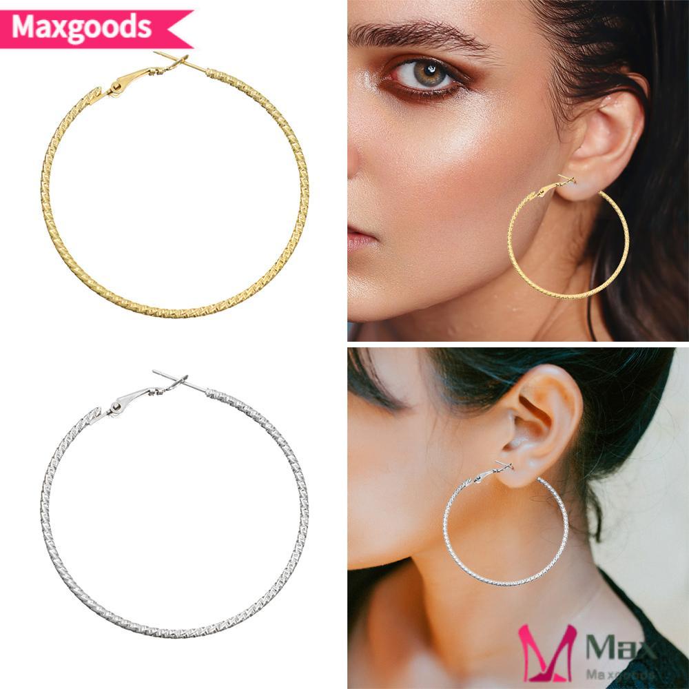 Bông Tai Hình Tròn Lớn Thiết Kế Tinh Tế Thời Trang Cho Nữ