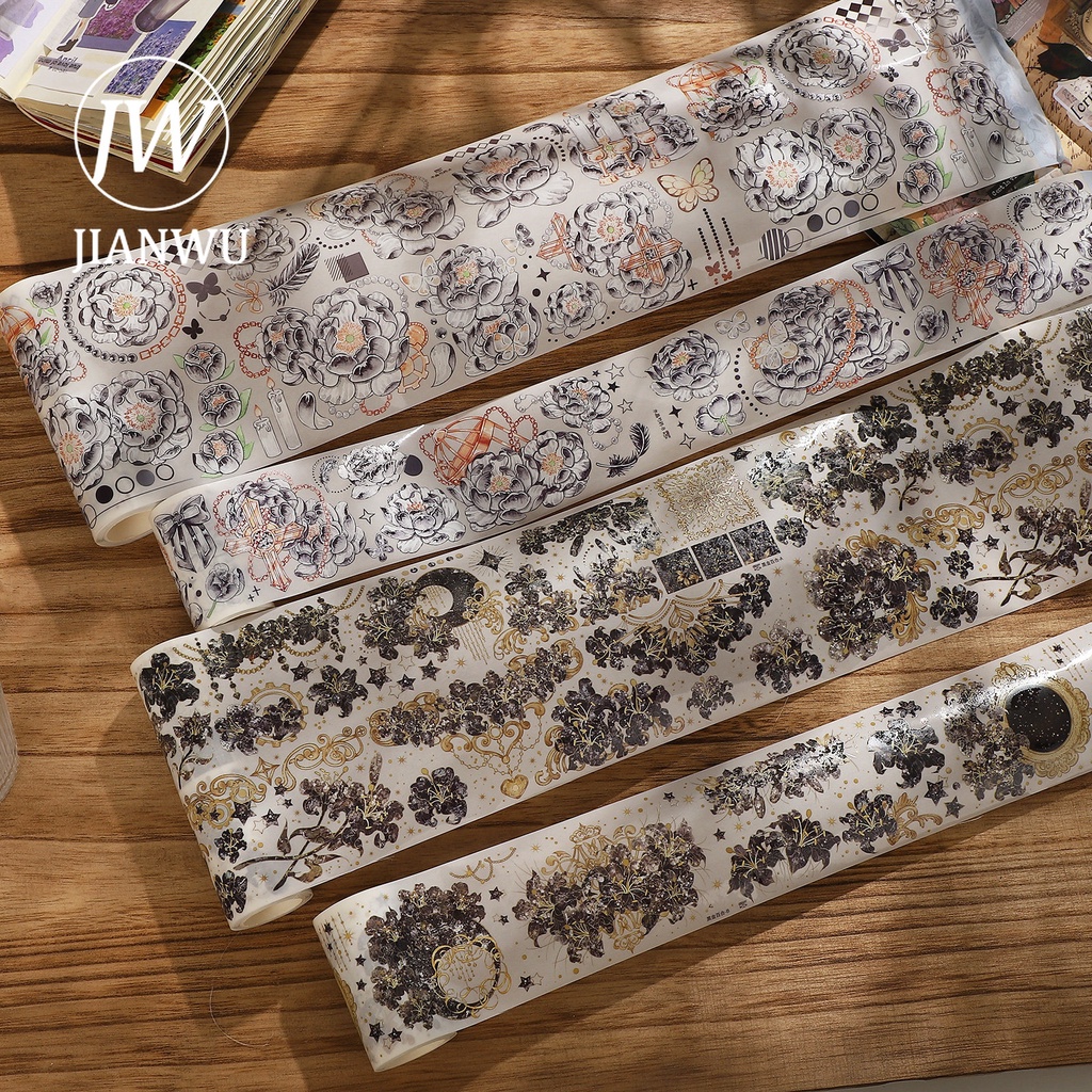 Cuộn 300cm / Cuộn Băng Keo Họa Tiết Hoa Phong Cách Vintage Trang Trí DIY