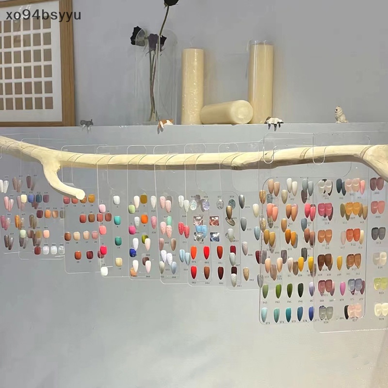 Thẻ Màu Trưng Bày Móng Giả Hình Vuông / Oval / Trái Tim Bằng Acrylic Trong Suốt Xo94Bsyu