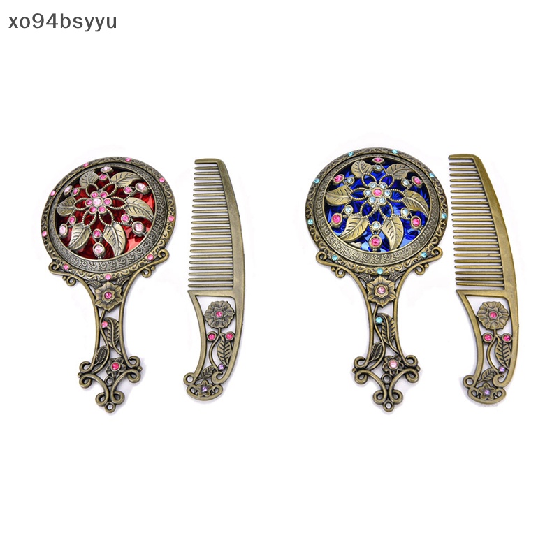 Set 2 Lược Chải Tóc Xo94Bsyu Thiết Kế Rỗng Tích Hợp Gương Tiện Dụng