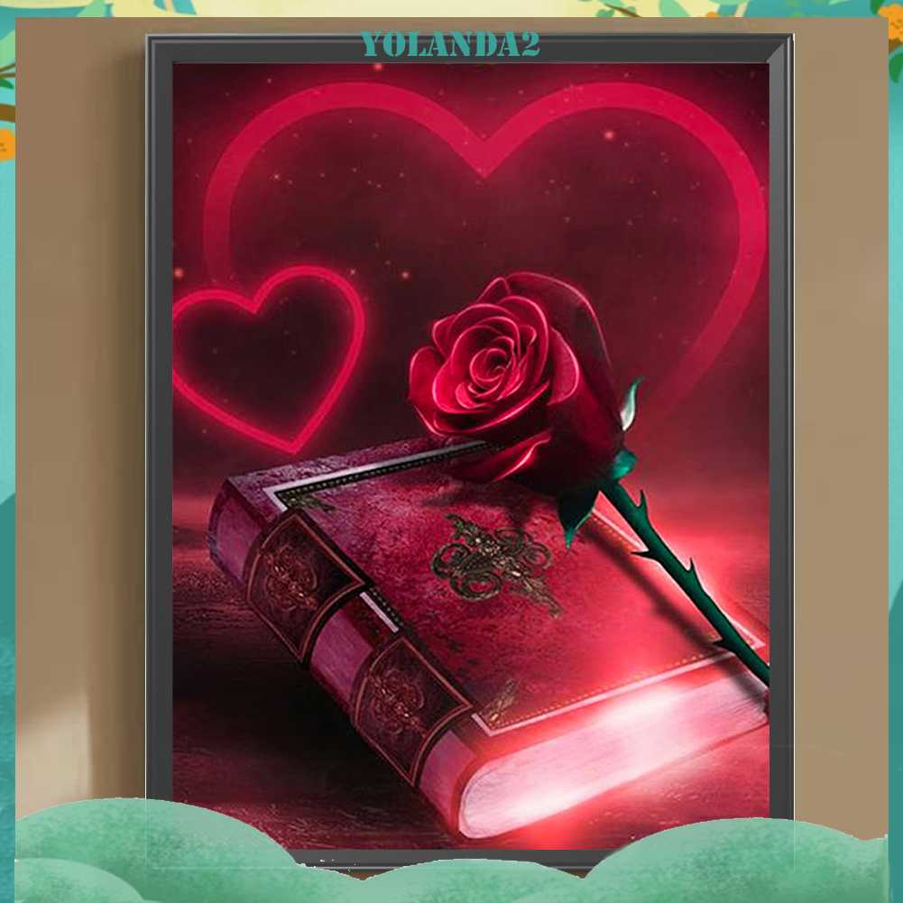 Tranh Đính Đá Kim Cương Toàn Bộ 5D DIY Hình Vẽ Hoa Trang Trí Nhà Cửa