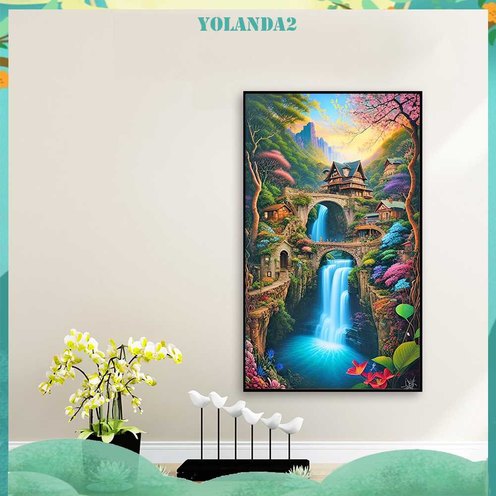 Tranh Đính Đá Kim Cương Toàn Bộ 5D DIY Hình Thác Nước