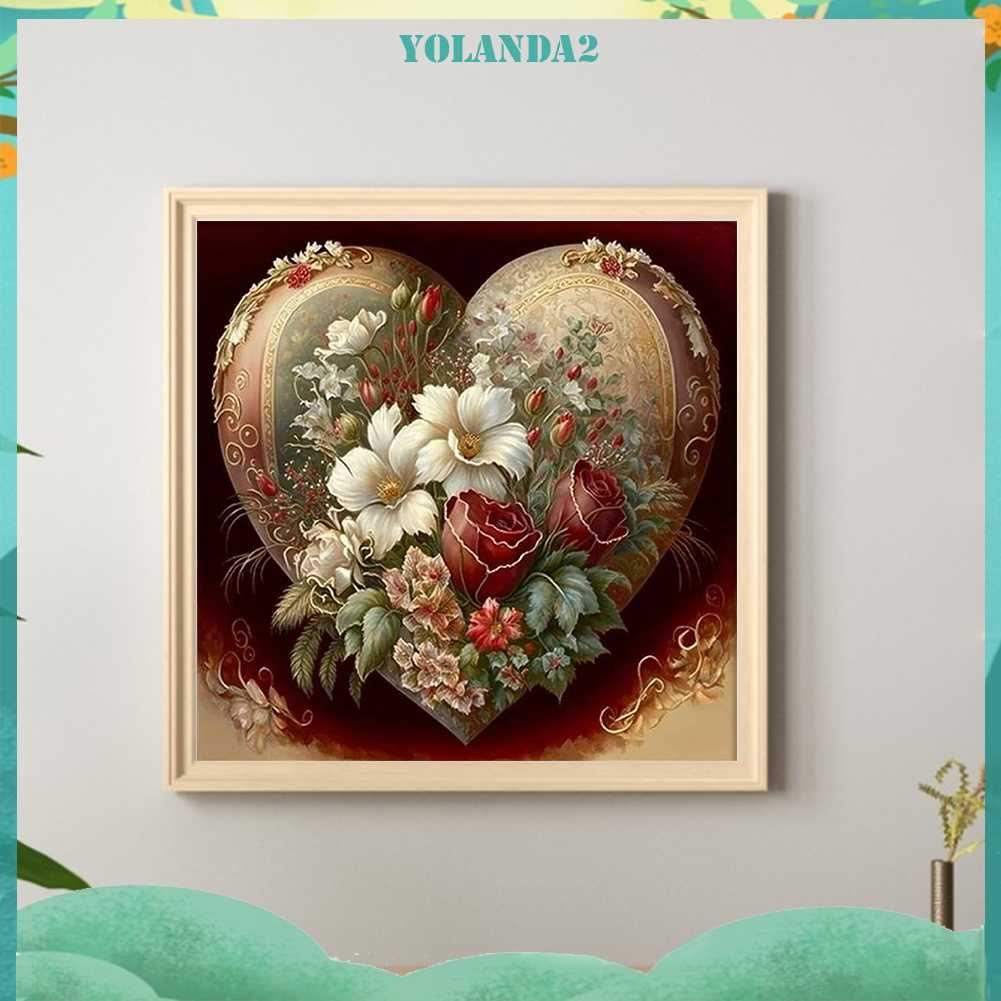 Tranh Đính Đá Kim Cương Toàn Bộ 5D DIY Hình Vẽ Hoa Trang Trí Nhà Cửa