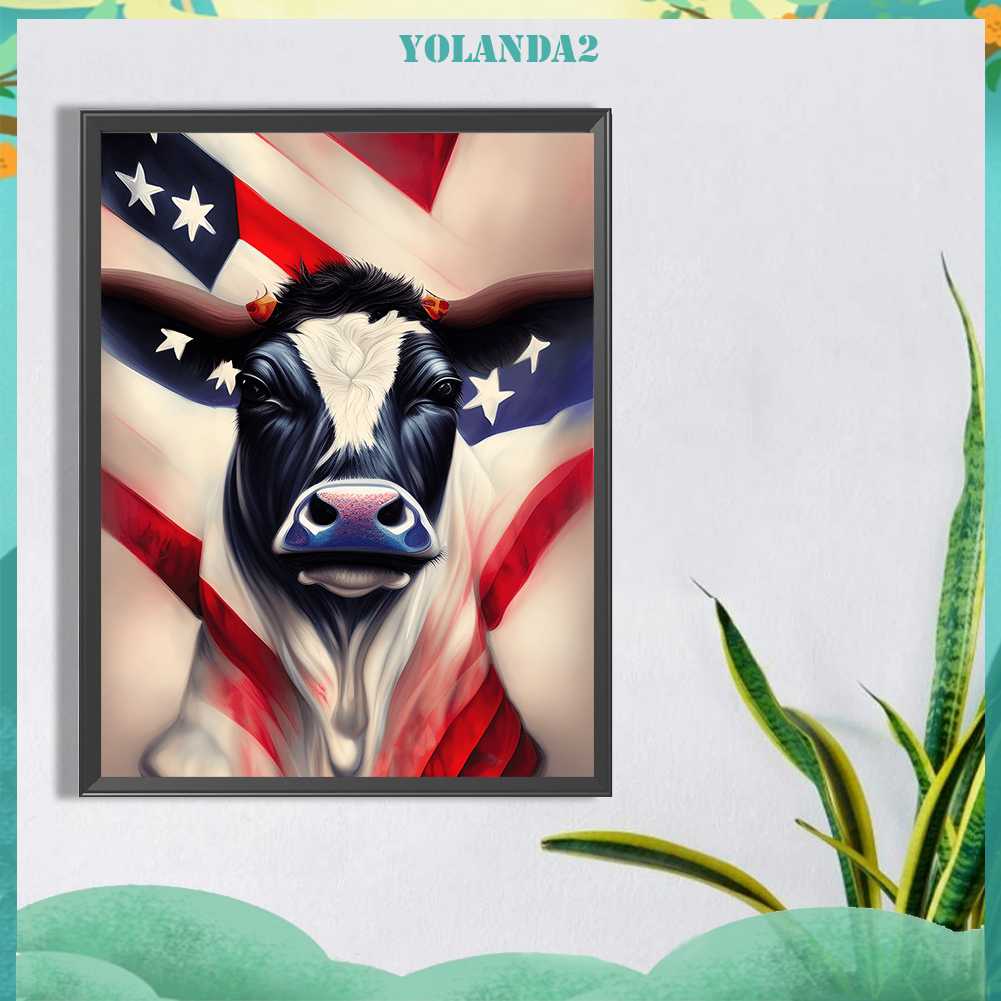 Tranh Đính Đá Kim Cương Toàn Bộ 5D DIY Hình Cờ Mỹ