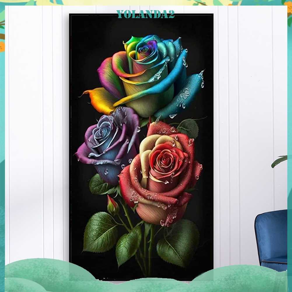 Tranh Đính Đá Kim Cương Toàn Bộ 5D DIY Hình Vẽ Hoa Hồng