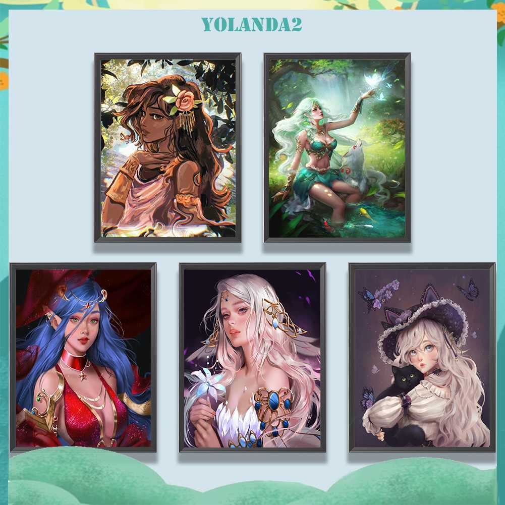 Tranh Đính Đá Kim Cương Toàn Bộ 5D DIY Hình Vẽ Cô Gái Trang Trí Nhà Cửa