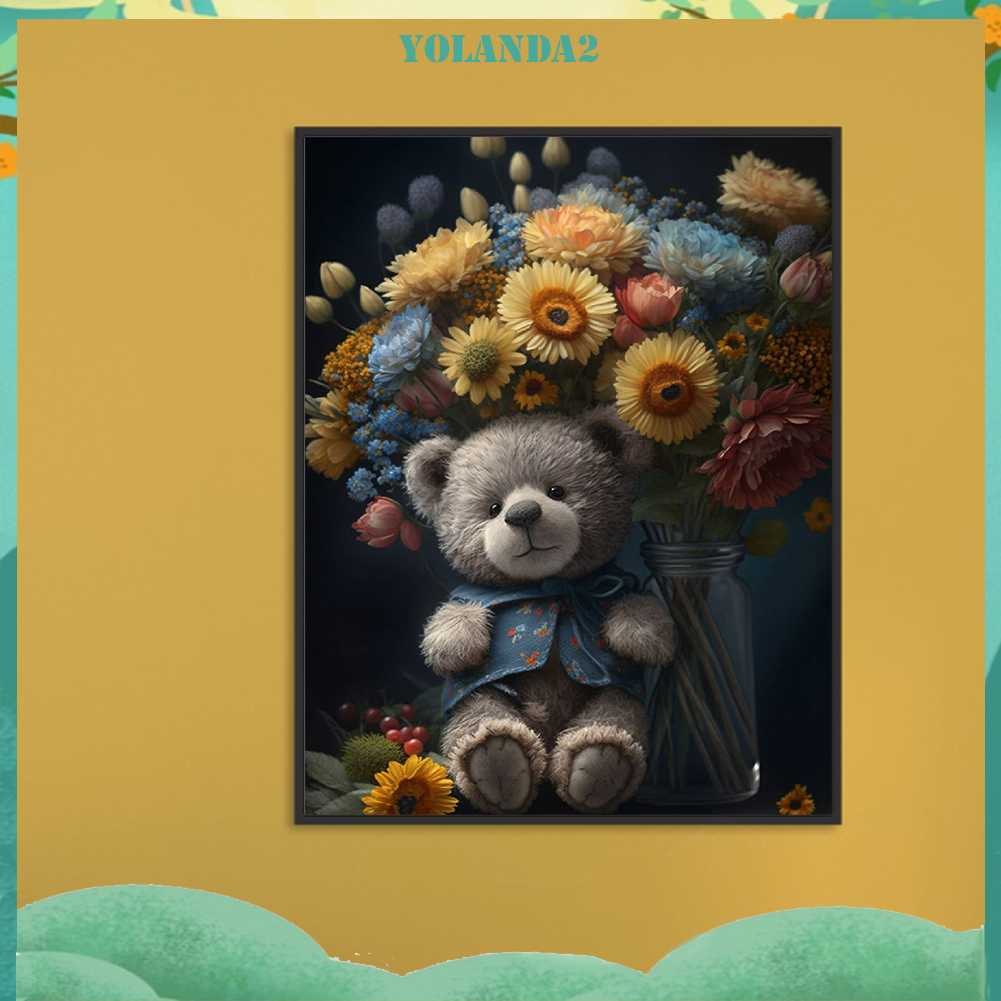 Tranh Đính Đá Kim Cương Toàn Bộ 5D DIY Hình Búp Bê Hoa