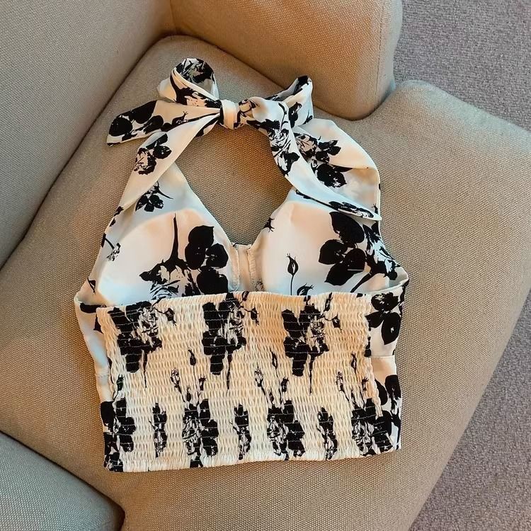 Áo Hai Dây Cổ Chữ v Họa Tiết Hoa Thời Trang Mùa Hè 2023 Dành Cho Nữ