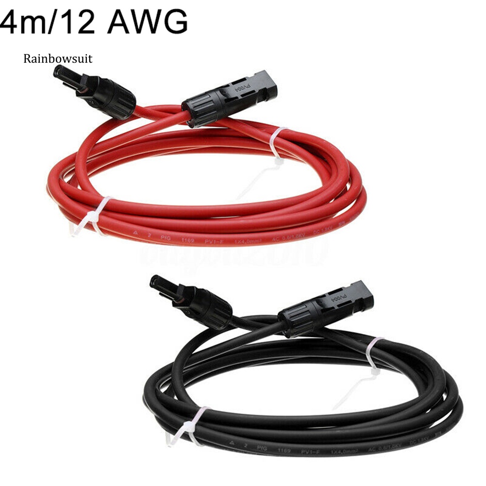 Set 2 Dây Cáp Nối Dài Tấm Pin Năng Lượng Mặt Trời 1 / 2 / 3 / 4 / 5 / 6 / 7m 10 / 12 AWG