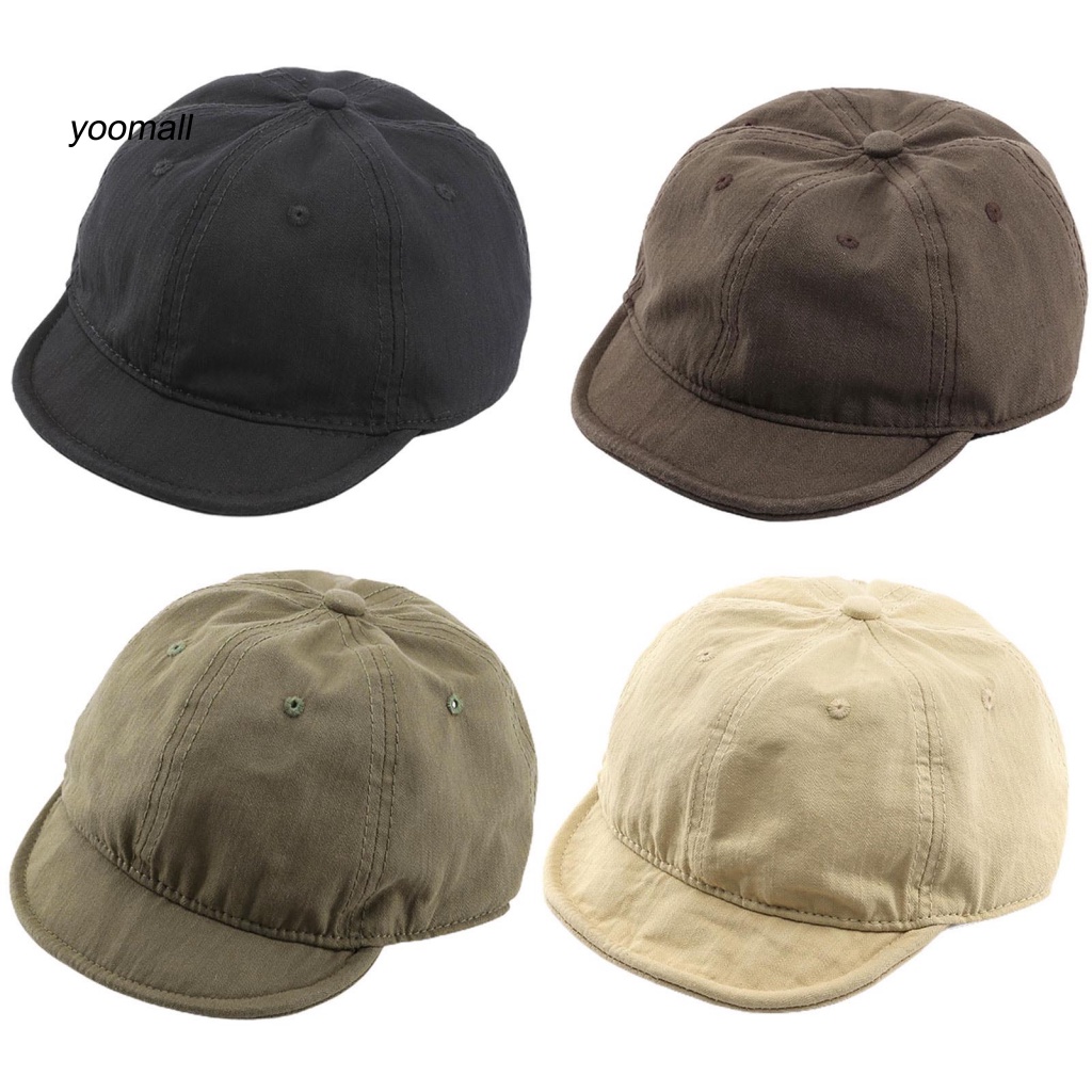 Yo / Mũ Lưỡi Trai Vành Ngắn Điều Chỉnh Được Lỗ Đuôi Ngựa Màu Trơn Chống Nắng Mùa Hè Cho Nam Và Nữ