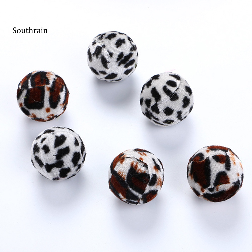 Bộ 5 Bóng Đồ Chơi Họa Tiết Da Báo / Ngựa Vằn Vui Nhộn Cho Mèo Cưng