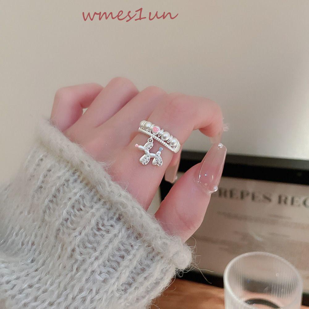 Nhẫn Hình Mặt Cười Và Ngôi Sao WMES15H Y2K Phong Cách Harajuku Hàn Quốc Độc Đáo Có Thể Điều Chỉnh