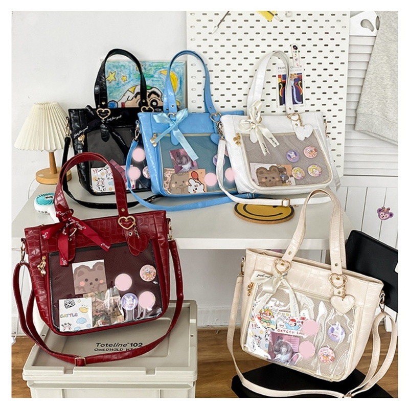 Túi Xách Đeo Dưới Cánh Tay Bằng PU Trong Suốt Phong Cách Nhật Bản