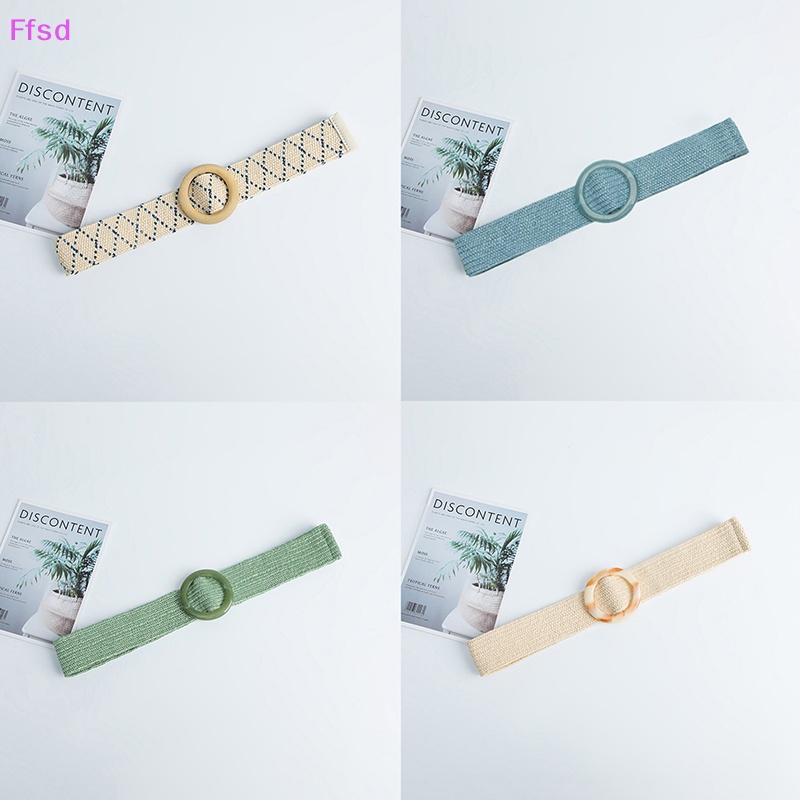 {Ffsd} Hàng Bán Chạy 1 Vòng Tay Bện Rơm Mỏng Lưng Thun / Tròn Cổ Điển Cho Nữ