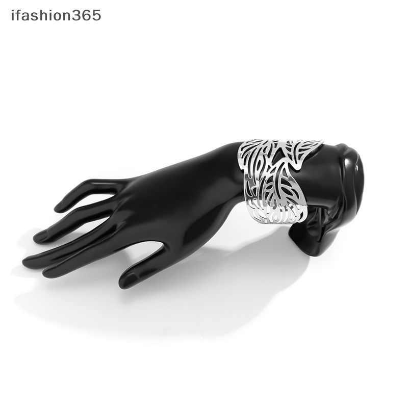 Vòng Đeo Tay Kim Loại Dạng Hở Hình Hoa Lá Thời Trang Cho Nữ ifashion365