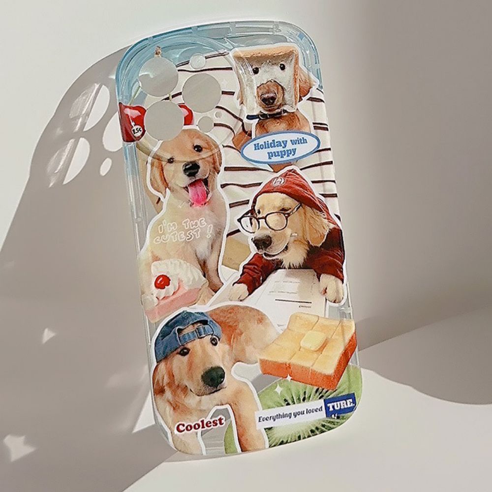 Ốp Điện Thoại IMD Mềm Chống Rơi In Hình Cún Hoạt Hình Dễ Thương Cho Iphone 11 14 13 12 Pro