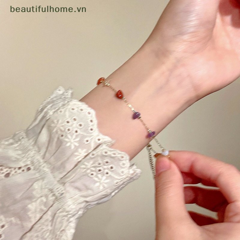 [beautifulhome] Vòng cổ Đá Màu Vàng Kim Đơn Giản Phong Cách Hàn Quốc Cho Nữ Giới Đi Biển Làm Quà Tặng [beauty]