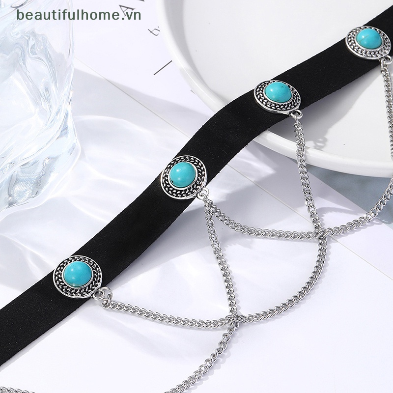 Vòng Cổ Choker Nhung Đen Nhiều Lớp Phong Cách Gothic Cổ Điển Cho Nữ