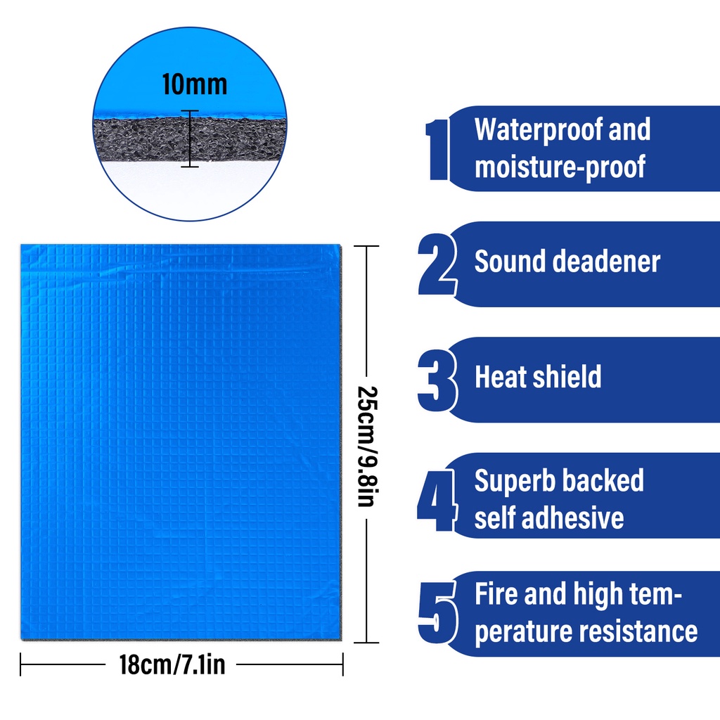 Set 10 Miếng Đệm Cotton Cách Âm Chống Ồn Chống Ồn Cho Mui Xe Hơi / Mô Tô