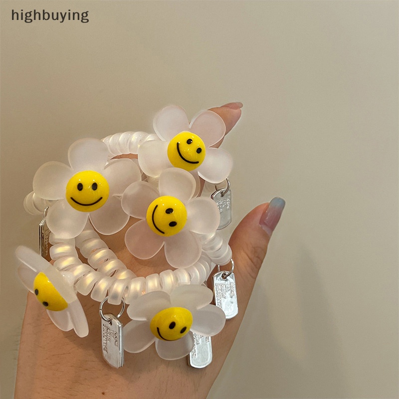 1 Dây Buộc Tóc Hình Điện Thoại Mặt Cười Phong Cách Hàn Quốc