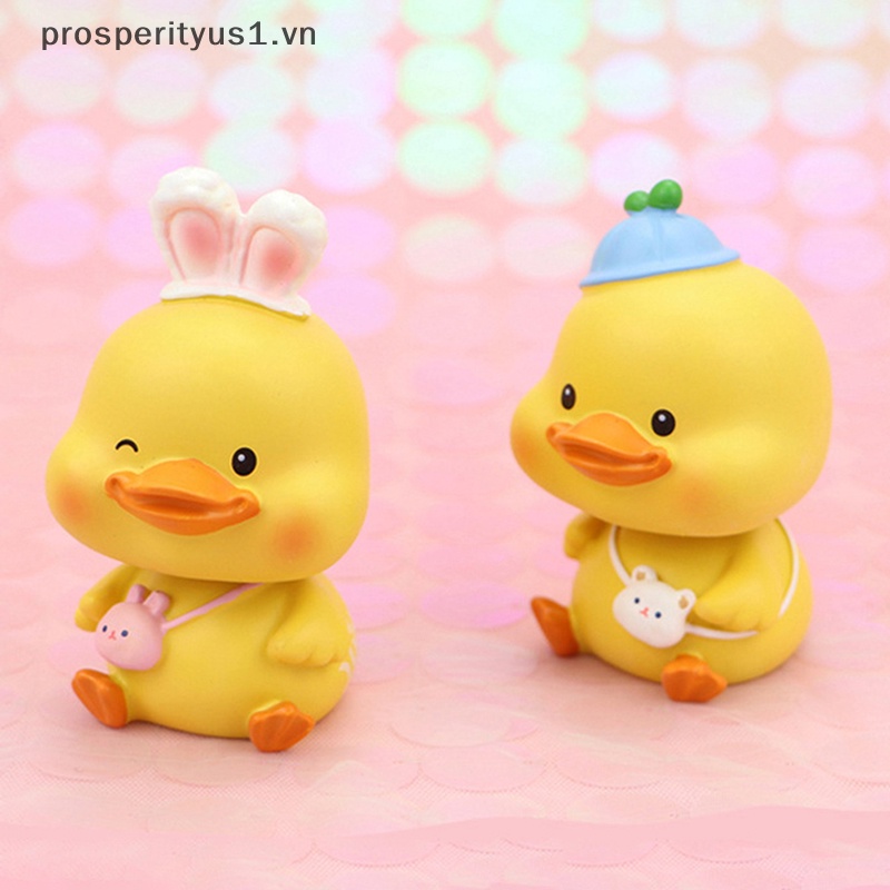 [prosperityus1] Búp Bê Resin Đeo Đầu Chú Vịt Lắc Nơ Dễ Thương Trang Trí Xe Hơi [VN]