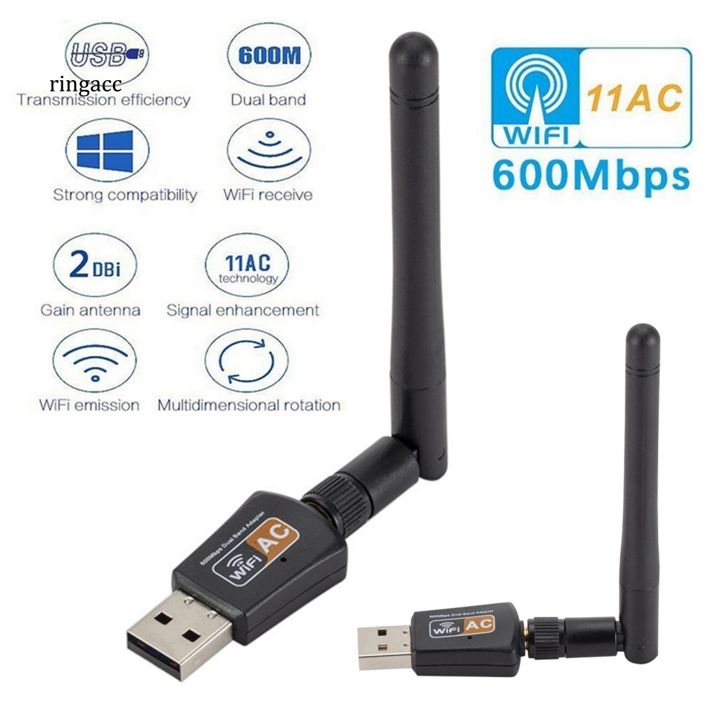 Card Mạng Không Dây Tốc Độ Cao 2dB 2.4G / 5.8G Cho Windows Vista / XP / 2000 / 7 / 8 / 10