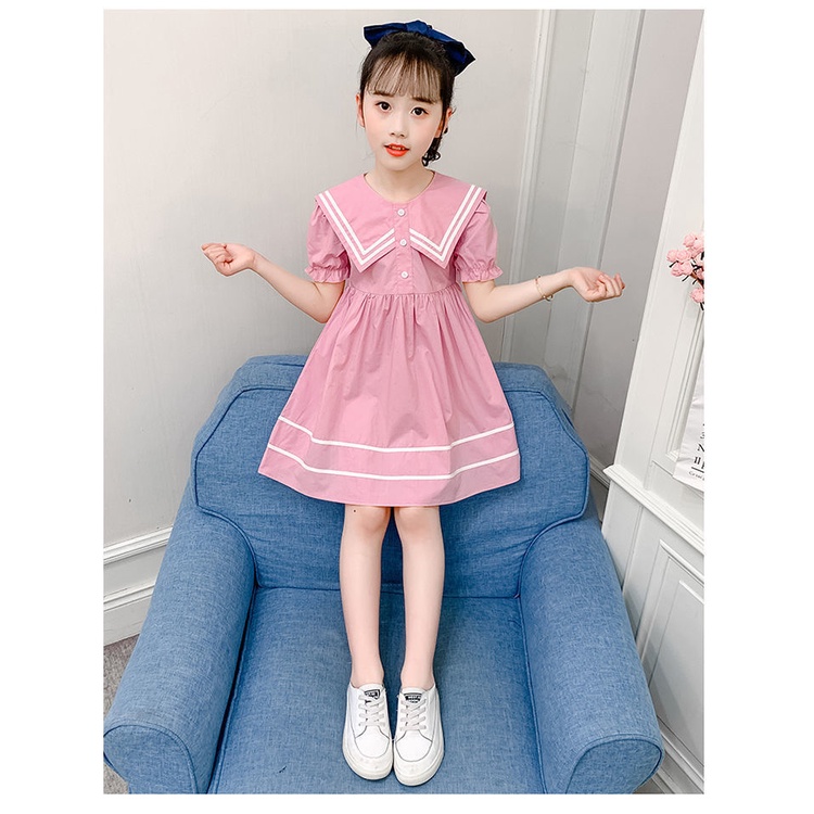 Đầm Công Chúa Mùa Hè Phong Cách Preppy Mẫu Mới 2023 Hợp Thời Trang Cho Bé Gái