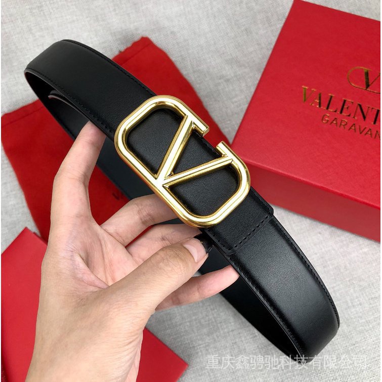 Thắt Lưng VALENTINO Khóa Chữ V Kiểu Cổ Điển Cá Tính Cho Nam