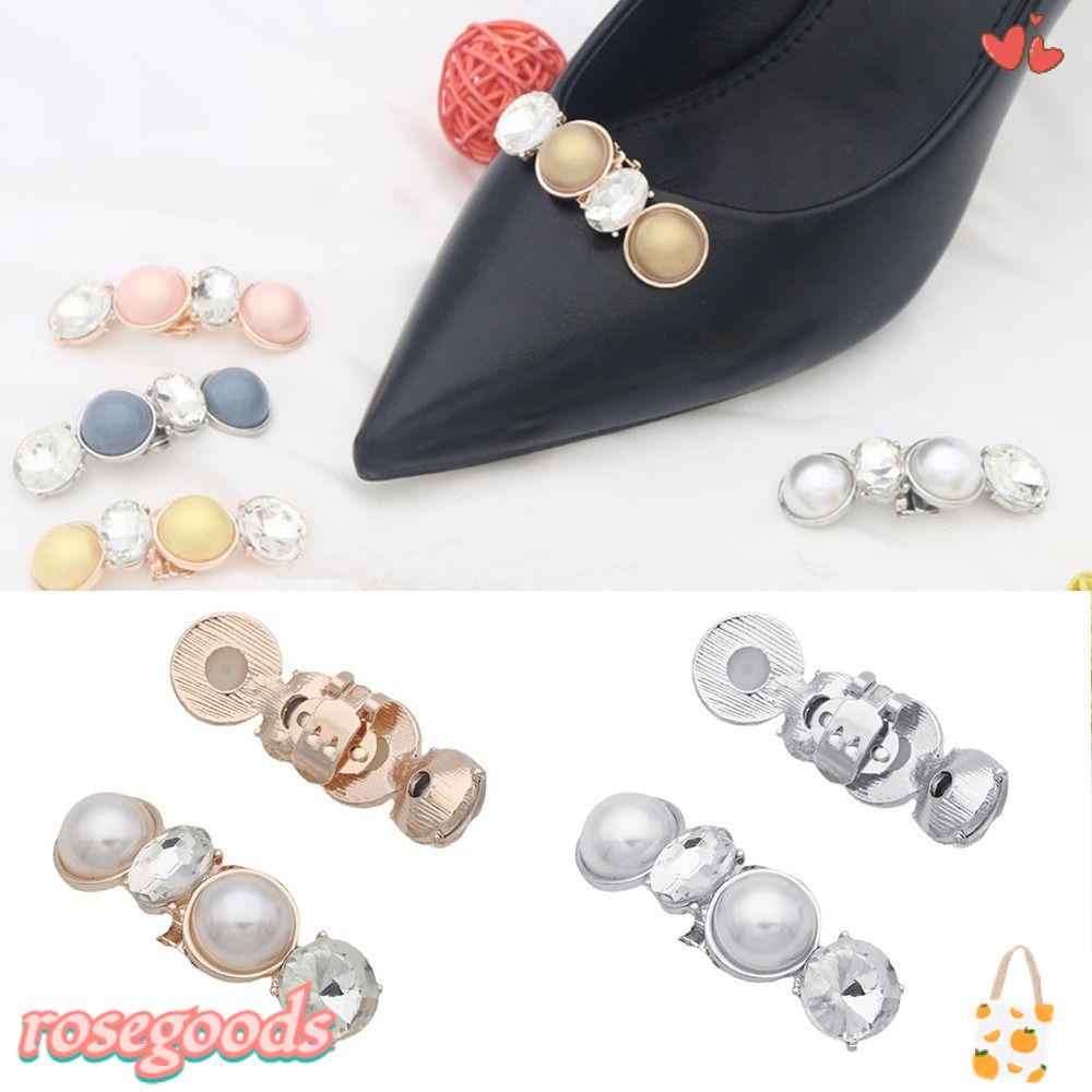 Kẹp Giày Đính Hoa Hồng Thời Trang Cho Cô Dâu