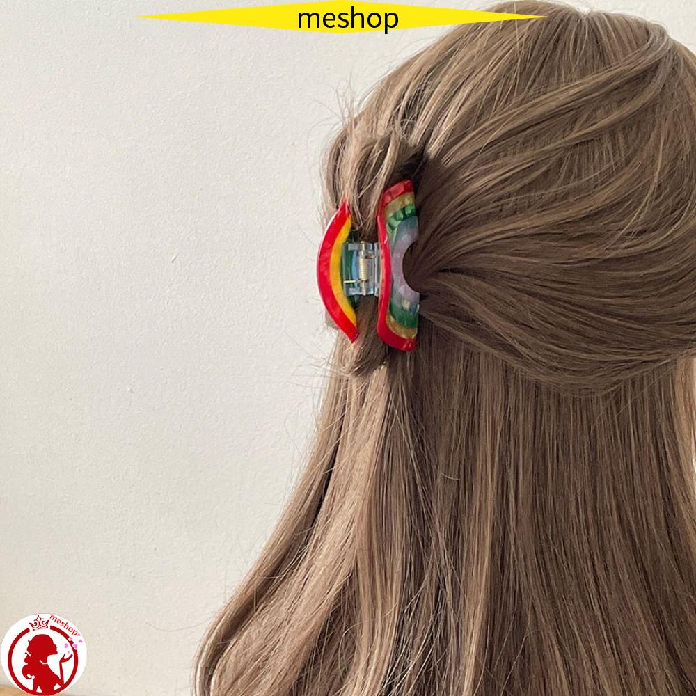 Kẹp Tóc Càng Cua Axit Acetic Màu Cầu Vồng Thanh Lịch Cho Nữ